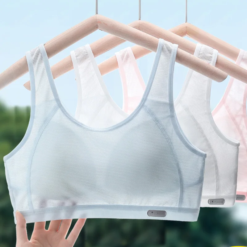 Kids Training Bra Teenager Girls Brassiere Kids Clothes Tops Casual Teens Vest Breathable Young Girl Underwear Sport Bras