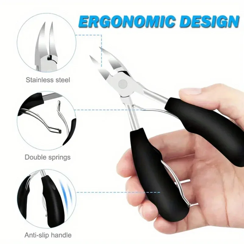 Thick Nail Clippers Set 1/5pcs Modern Design Stainless Steel Nail File Concave Blade