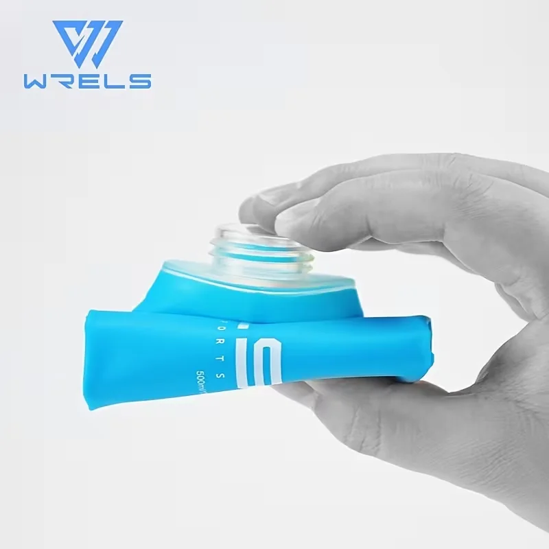 WRELS TPU Faltbare Weiche Trinkflasche für Wandern, Radfahren, Klettern, BPA-frei, Zusammenklappbare Flasche, Leichte Wasserflasche für Hydration Pack – Detail 1