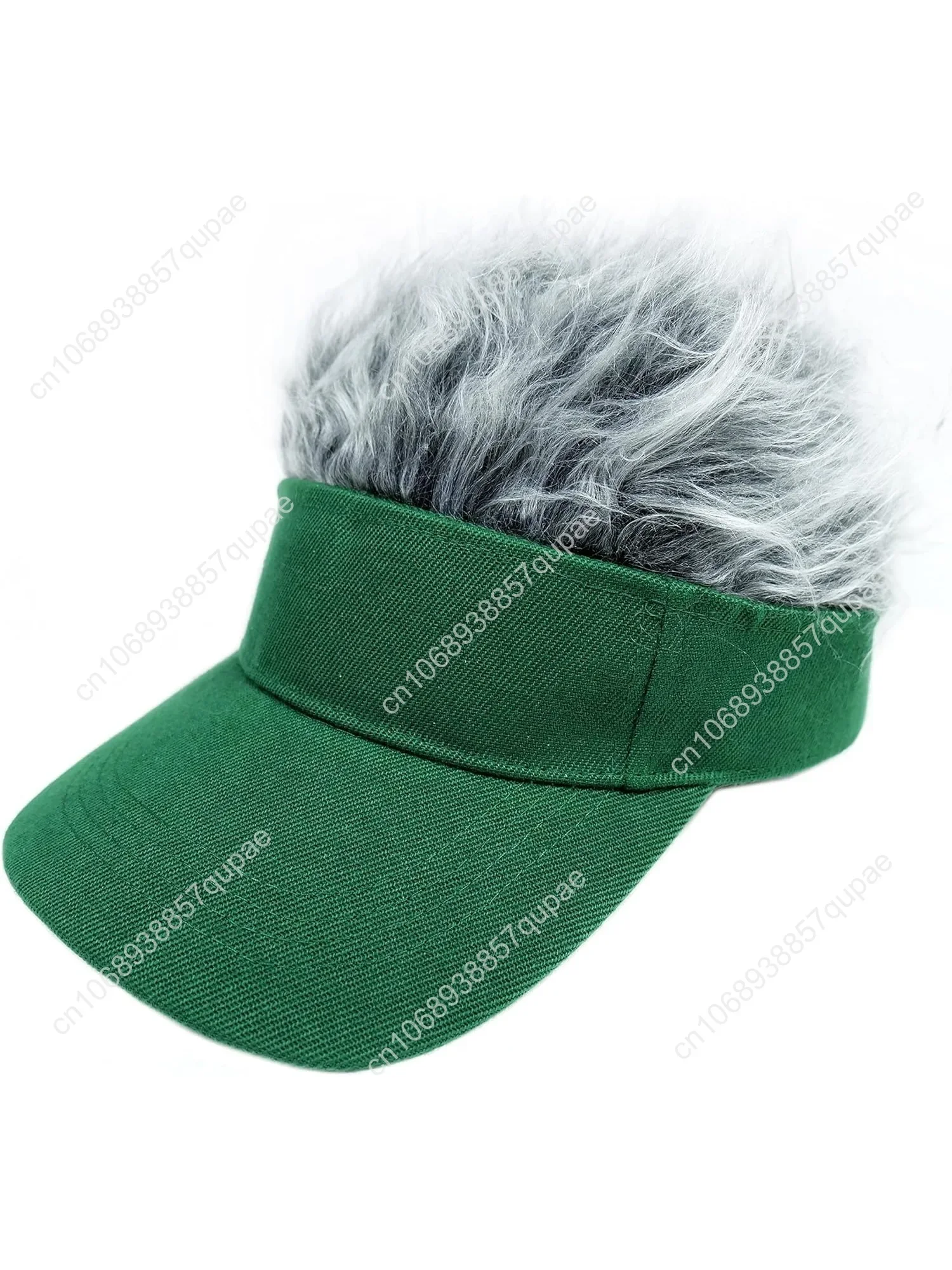 

Men's Visor with Hair Fake Hairs Visor Hat with Hair for Men Funny Spiked Sun Hats Novelty Baseball Wig Caps Birthday Gift (Gree