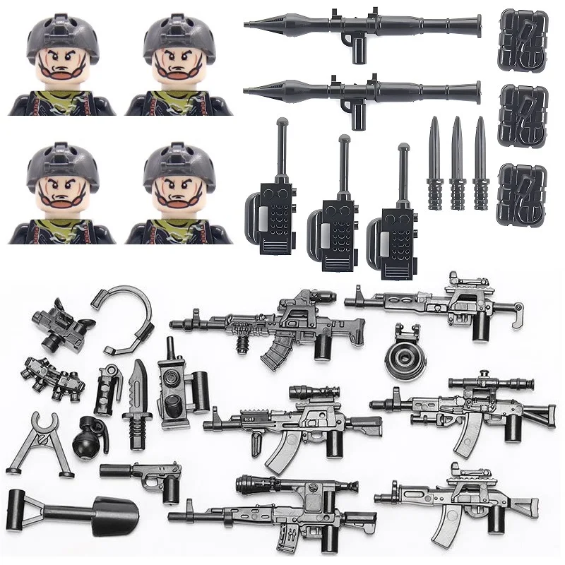 Military Mini Action Figures Weapons Arab Armed Elements Villain Specia Force Soldier MOC SWAT Building Block Bricks Parts Toys