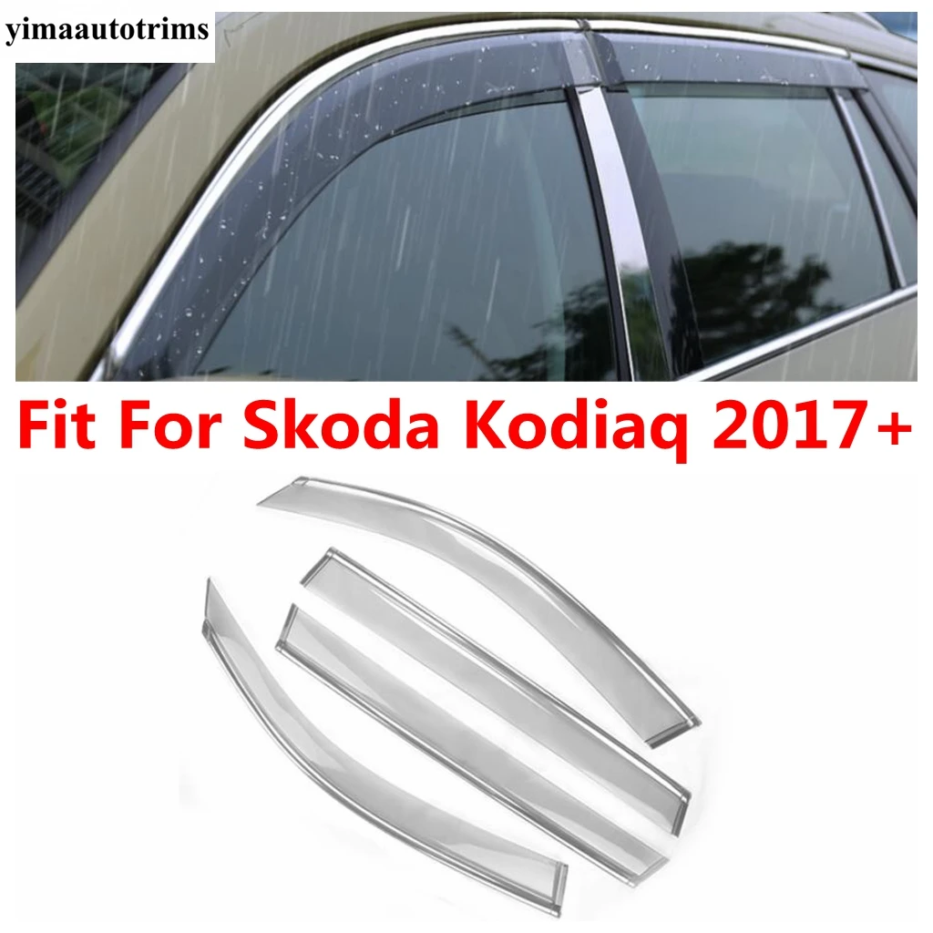 

For Skoda Kodiaq 2017 - 2023 Smoke Sun Rain Weather Shield Window Visor Deflector Guard Car Accessories Exterior Auto Styline