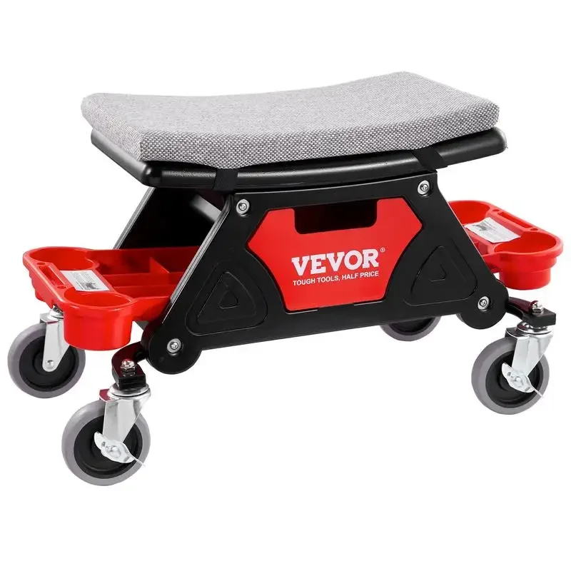 VEVOR Mechanics Stool, 300 LBS Capacity Rolling Mechanic Seat with 4