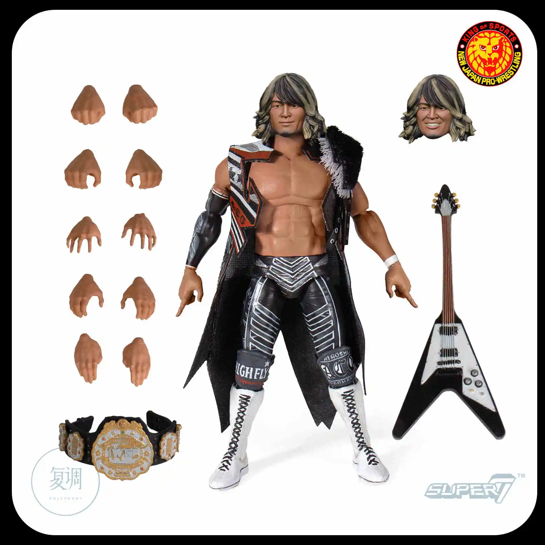 Super7日本のプロレスリングアクションフィギュア、7インチ、njpw