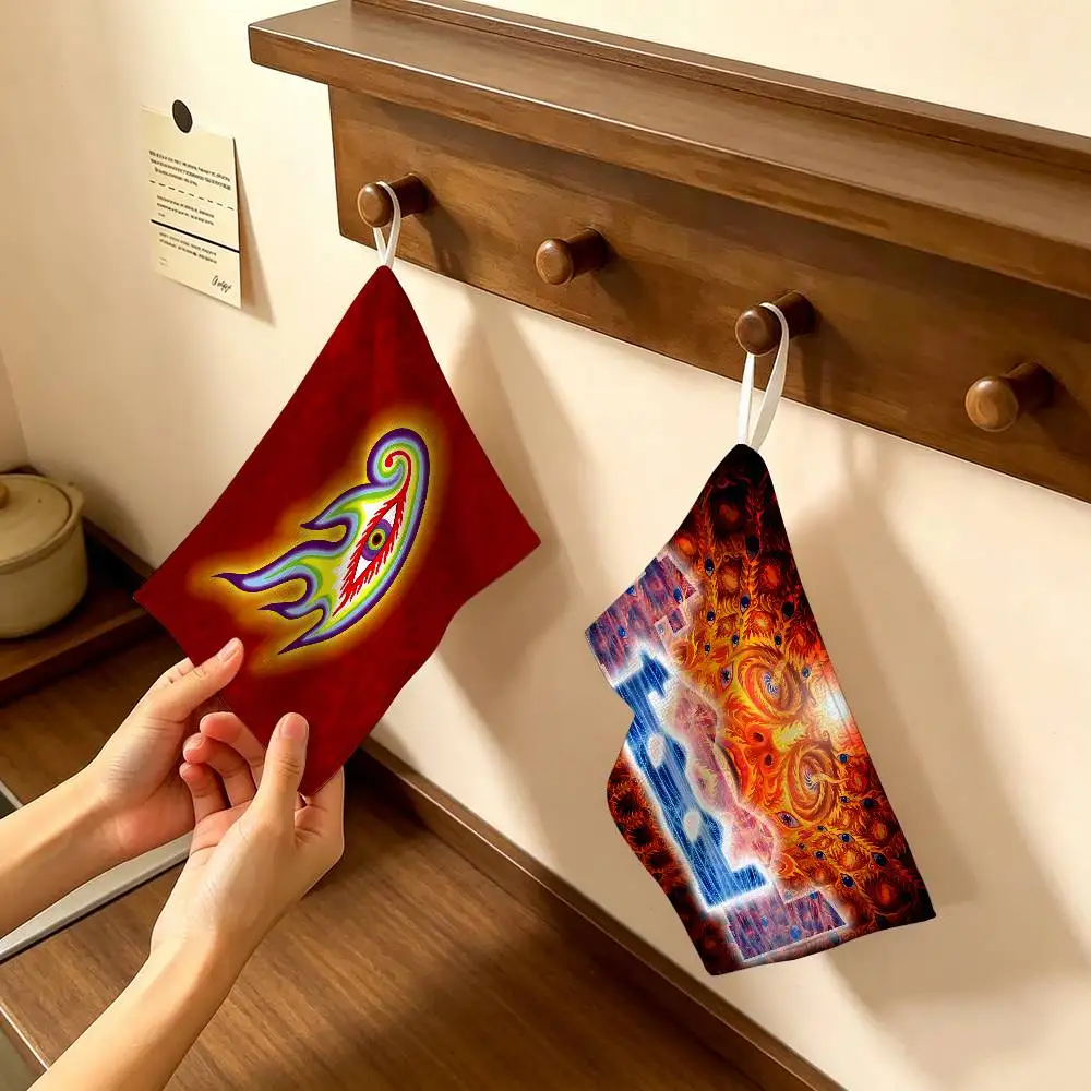 Music T-Tool Band Rock Polyester Cotton Hand Wiping Towel, Anti-shrink Hanging Kitchen Cloth for Household Cleaning