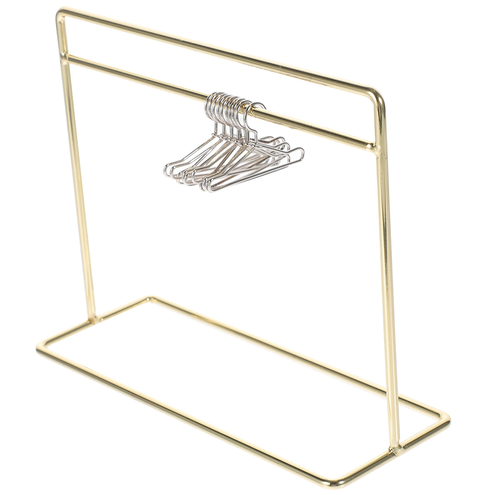 

1 set Mini Hanger Clothes Rack Iron Miniature Furniture Accessory for Dollhouse Storage Display Organizing Toy Gift