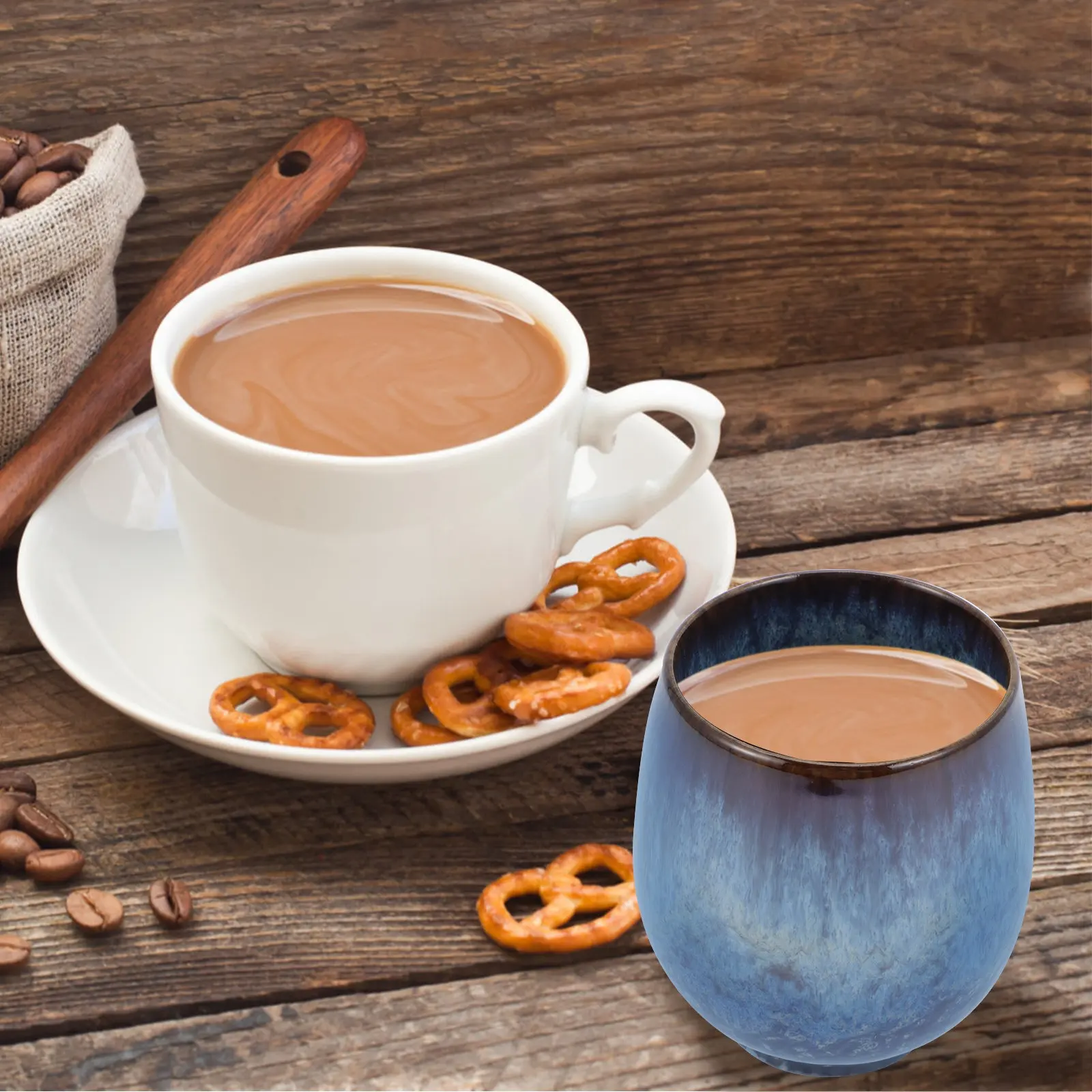 

Ceramic Tea Cup Tall Retro Style Household Home Restaurant Ceramic Drinkware Elegant Simple Design Safe Odorless