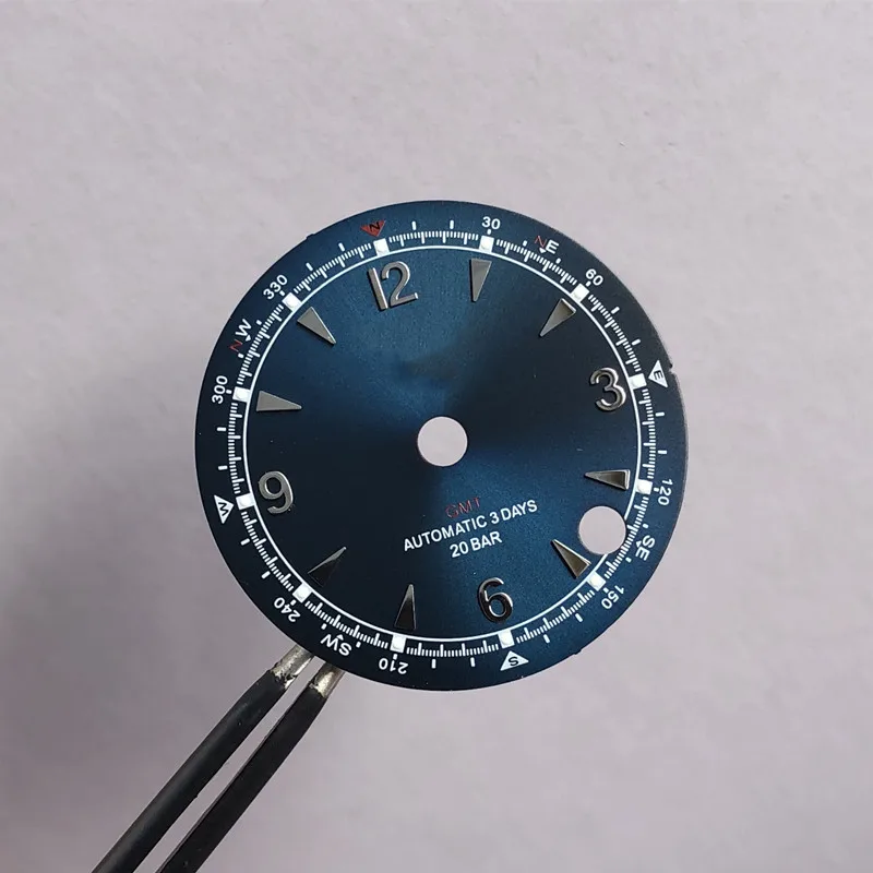 

B22 NH34 Dial Watch accessory blue Alpinist style GMT dial, suitable for Japanese NH34 movement S logo