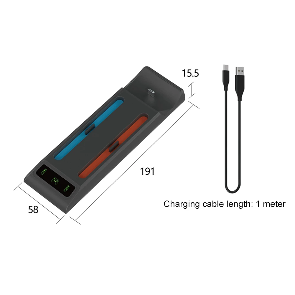 2 In 1 Game Controller Charger LED Indicators Small Handle Charging Base Gamepad Charging Station for NS2 PRO Joy-Con