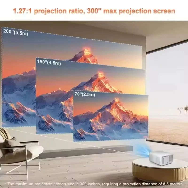 YDH-D9W Ultra 2025 New Product Hot Selling 1080P 3+128G Android 12 3000ANSI Autofocus Autocalibration Bedroom Projector 4K