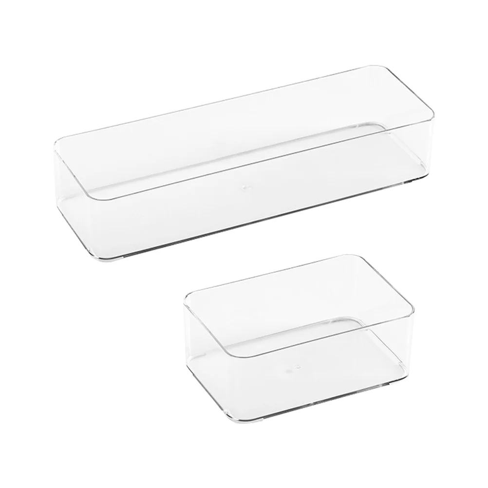 2Pcs Premium PP Storage Case Multi-Function Drawer Box Organized Space for Sundries Cosmetics Home Decor Storage Box