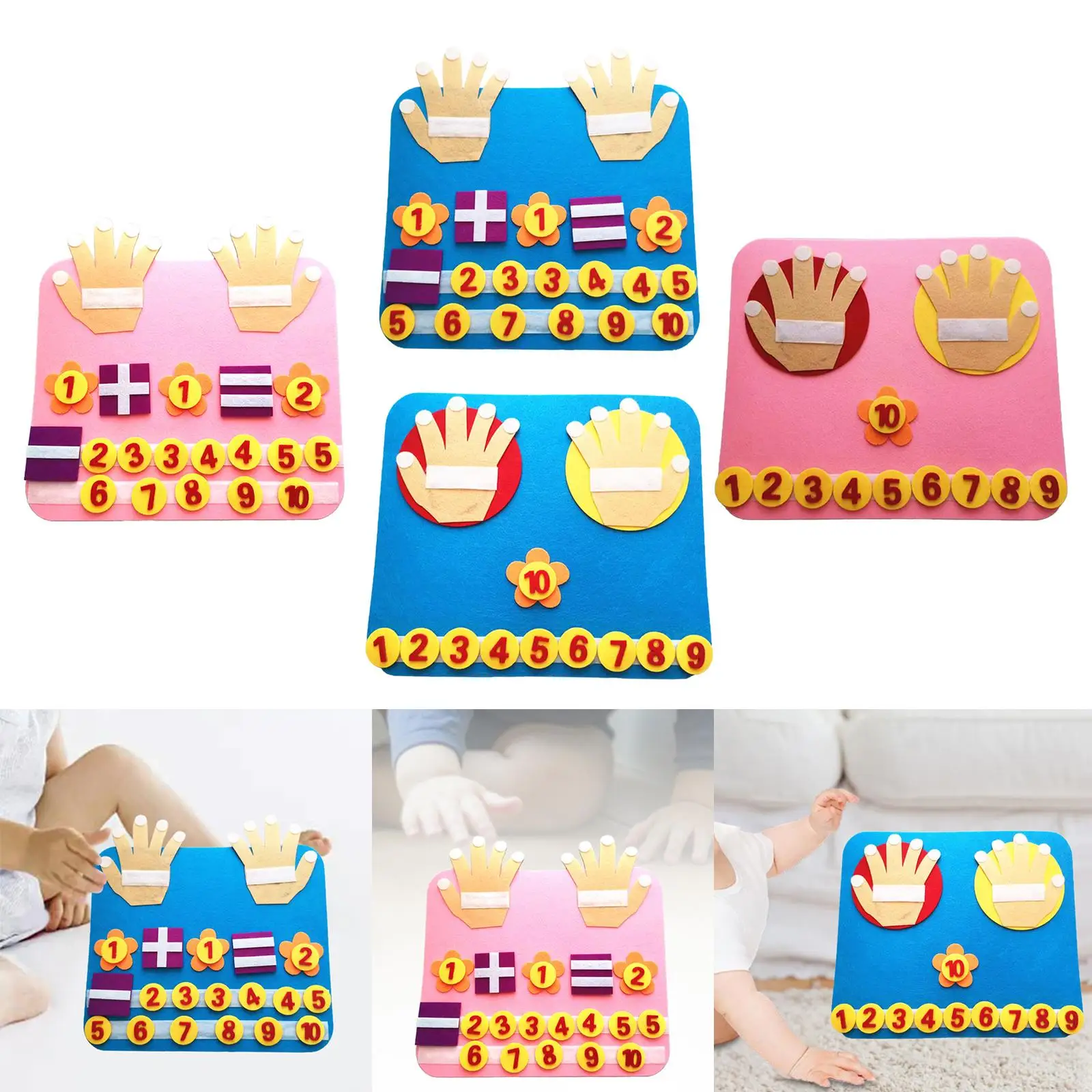 Match Counting Game Early Education Toy Mathematics Learning Felt Board Finger