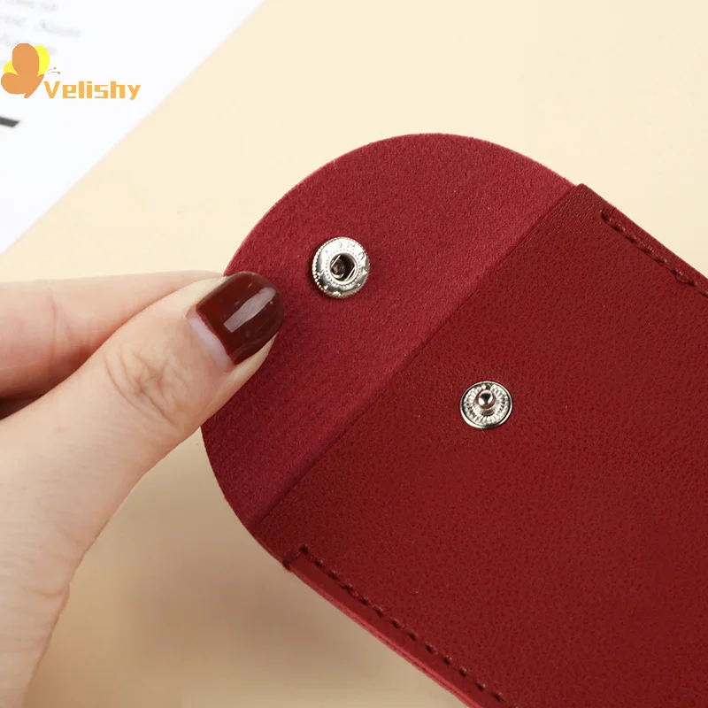 Custom Letters Fashion Genuine Leather Small Women's Key Wallets Business Men Hand-held Home Key Holder Pocket Car Key Sleeve