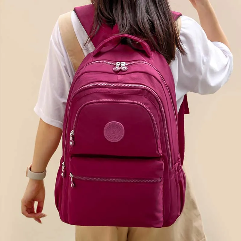

College Girls School Bags Female Casual Large Capacity Laptop Rucksack Women Waterproof Oxford Travel Backpacks Mochilas