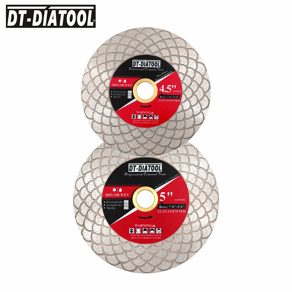 DT-Diatool 1pc 115/125mm Diamond Grinding disc Tile Cutting Disc to Cut Porcelain Marble Saw Blade Ceramic Tile Wick