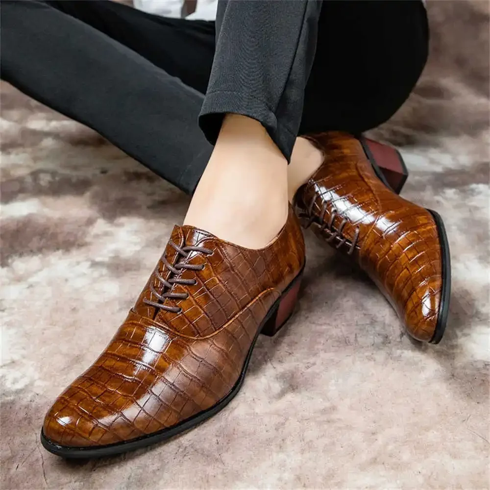 With Lacing Thick Heel Loafers Men\'s Luxury Mens White Dress Shoes Comfortable Dress Man Shoes Sneakers Sport Ternis