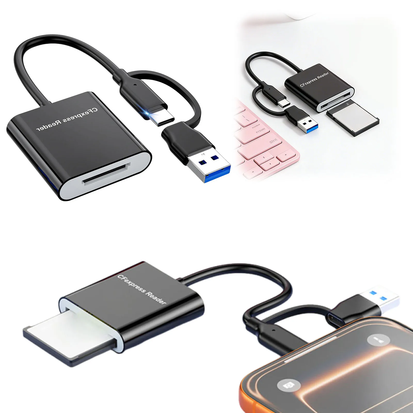 

CFexpress Adapter 10Gbps USB 3.2 Gen 2 for Phone/Laptop/Tablet/Wins Digital Camera Adapter Transfer (Not for Type A/C XQD Card)