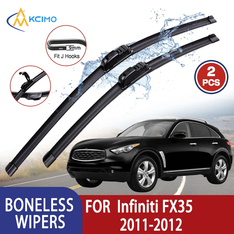 

Kcimo For Infiniti FX35 2011-2012 Car Wiper U-type Soft Rubber Boneless Wiper HD Quiet Durable Automotive Wiper 22"+19"