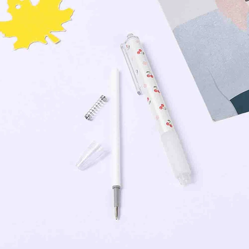 

10 Pcs Cherry Blossoms 0.5Mm Press Gel Pens Black Fine Point For Writing Journaling Notetaking Students Stationery