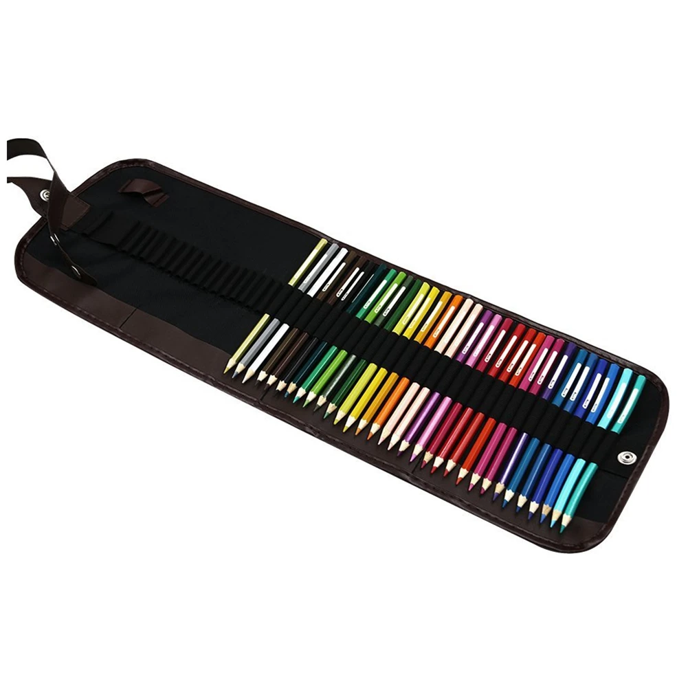 กล่องดินสอนิ่มแบบม้วน Qy-2X 48 สี / กล่องใส่ดินสอสี / กล่องดินสอ / กระเป๋า / ซองใส่ดินสอ สำหรับโรงเรียน ออฟฟิศ และงานศิลปะ