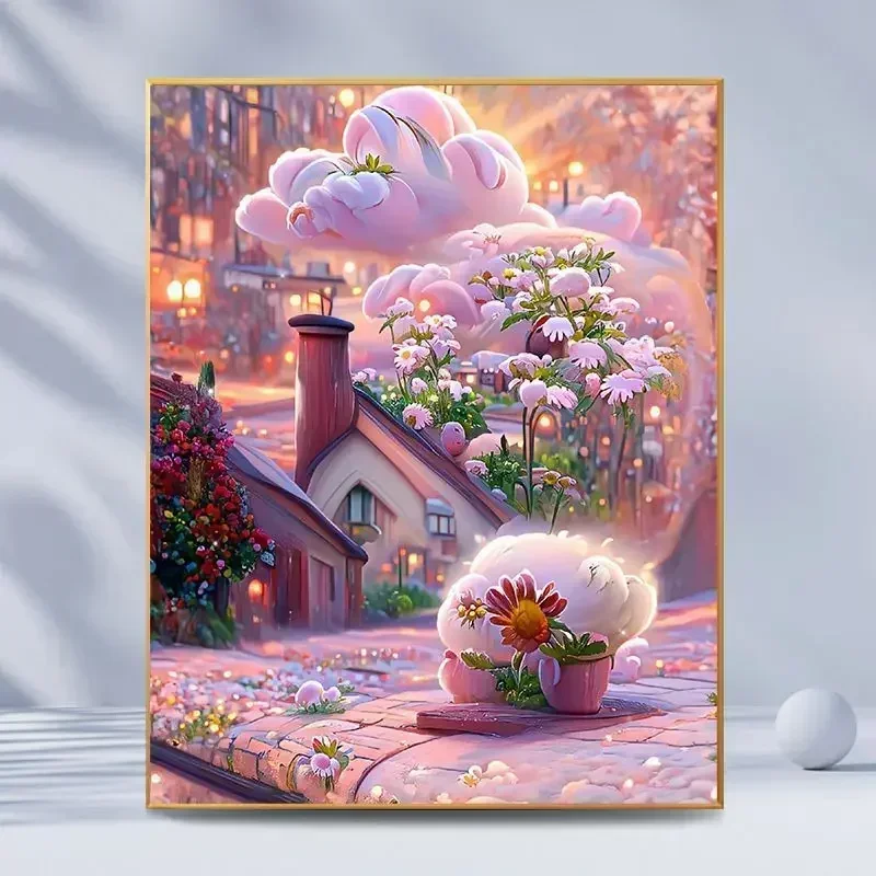 

4203-Tulip diy digital acrylic flower painting explosion hand-filled landscape painting