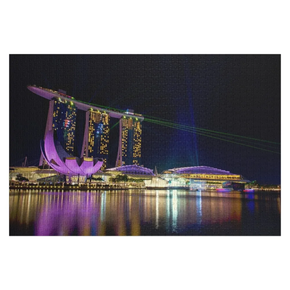 

Singapore Marina Bay Sands Hotel Jigsaw Puzzle Christmas Toys Photo Custom Name Wood Puzzle