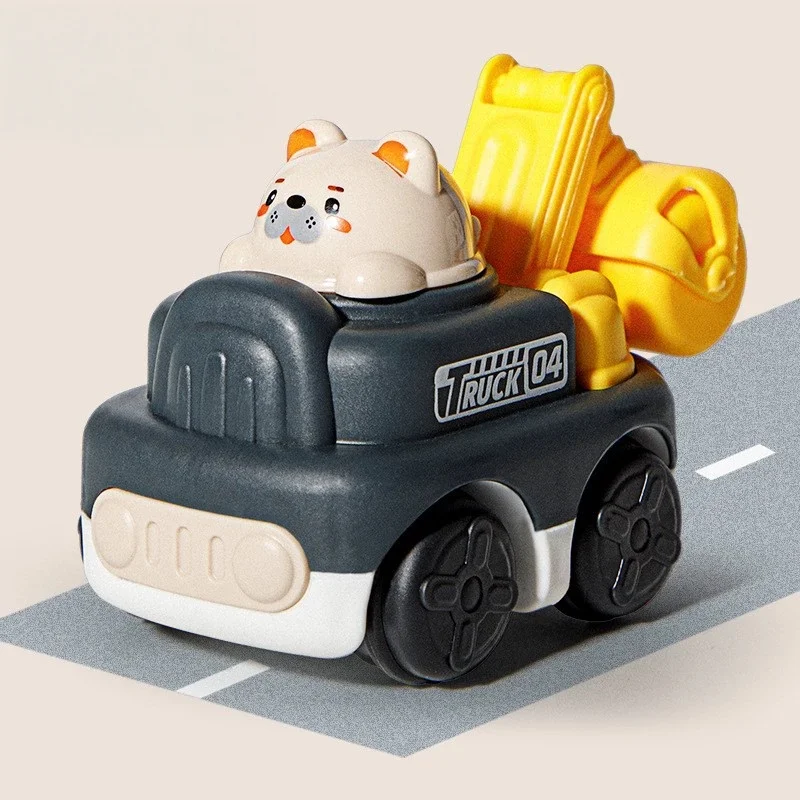 

Cartoon Inertial Toy Cars Set - Multiple Styles Engineering & Cute Vehicle Toys for Kids, Battery-Free Gift