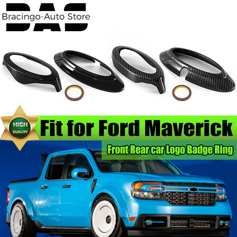 Anel dianteiro e traseiro capa logotipo guarnição adesivos de carro abs emblema emblema para ford maverick 2022 +/ford ranger 2015-2021 f150 2009 2010-2014