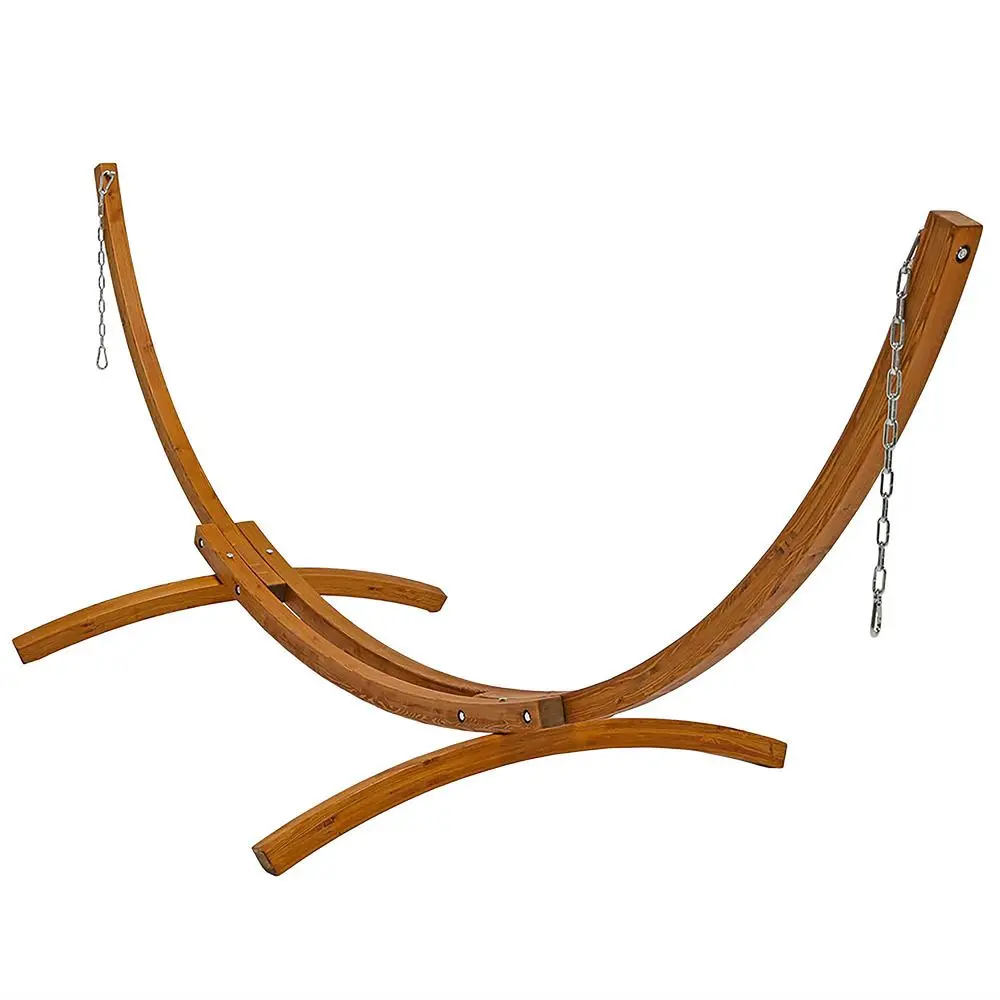 

Curved Wood Hammock Stand Only 2Person Wooden Hammock Stand for Outside with 400Pound Capacity 12Foot