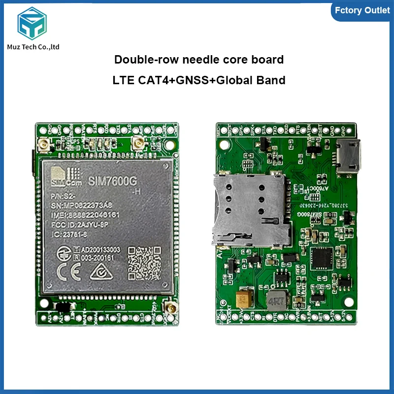 Module 4G LTE CAT4 SIM7600G-H à double rangée de broches, supportant la voix et le GNSS, kit de développement multi-bandes mondial avec antenne
