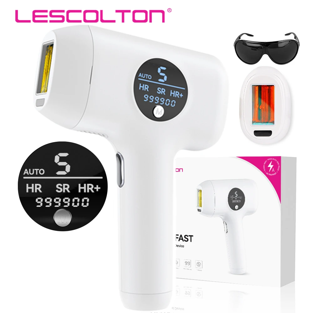 

Lescolton IPL Hair Removal 999900 Flashes for Women Men Whole Body Treament Permanent Laser Epilator Home Beauty Device