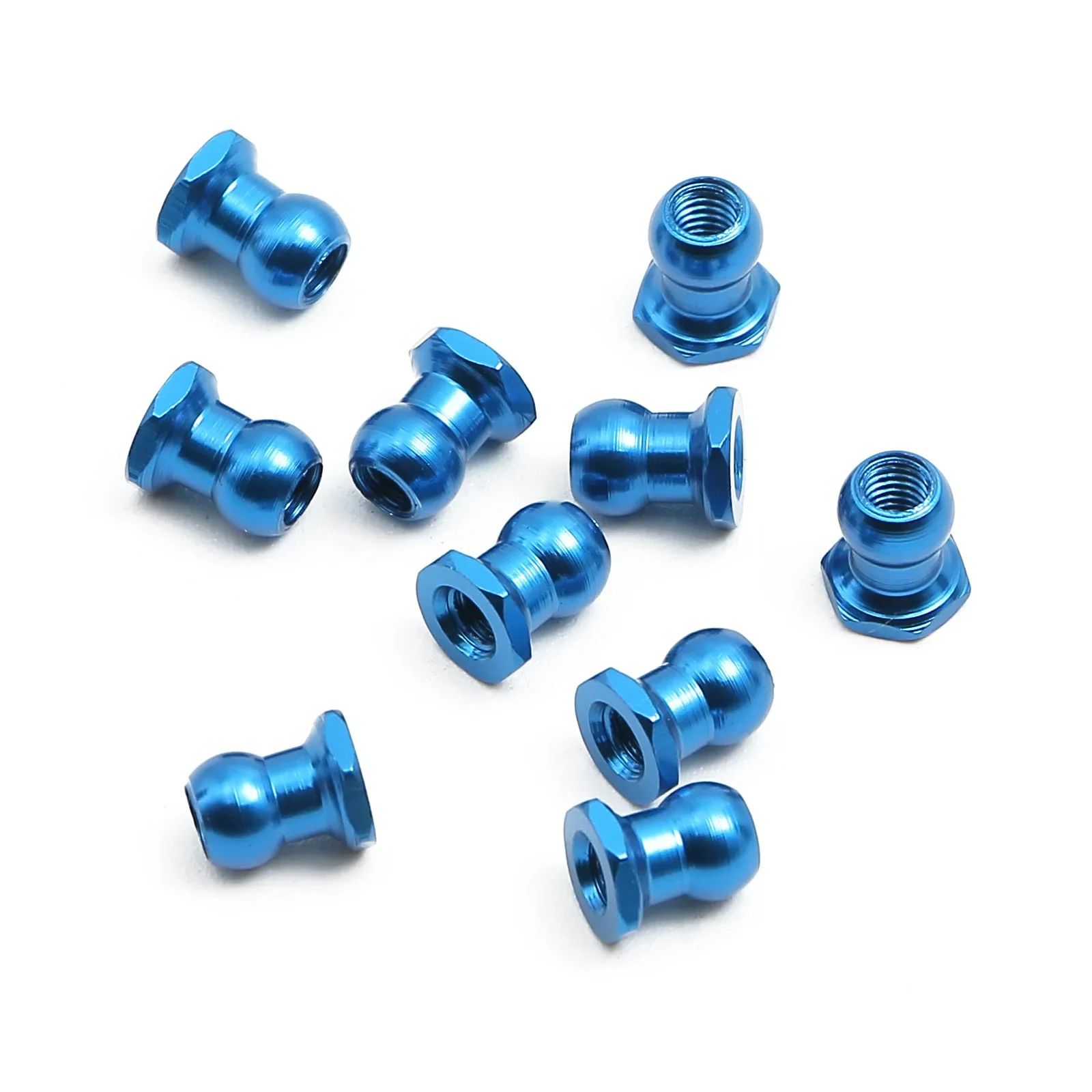 Accesorios TAMIYA serie 1/10, Tuercas de bola de aleación de aluminio de 5mm, azul, 10 piezas, 53640