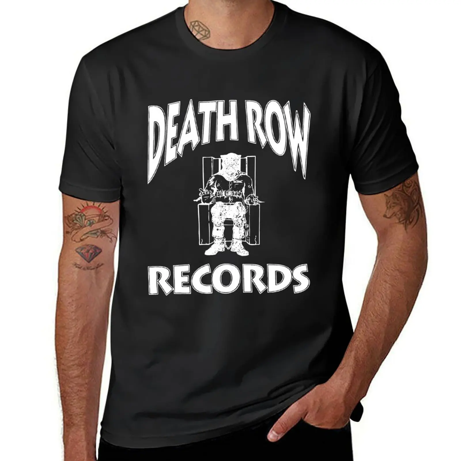 

Футболка для взрослых Death Row Records, футболка с короткими рукавами, белая мужская одежда для мальчиков