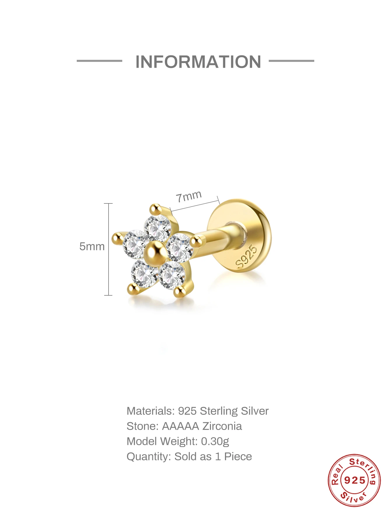 Aide 925 Sterling Silber 1pc Geometrie Multi Piercing Stud Ohrringe Für Frauen K Gold Einfache Elegante Quaste Schmuck Geschenk Pendiente – Detail 12