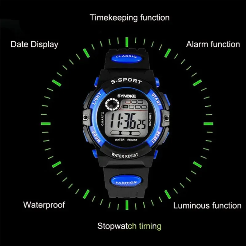 Synoke Fashion Outdoor Sport Watch Men Boys Led orologi digitali orologio elettronico multifunzionale prezzo economico Dropshipping 2020