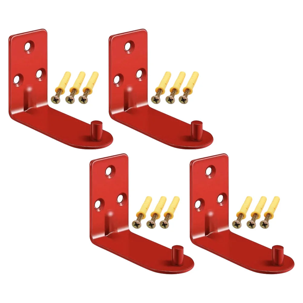 

4 Pcs Fire Extinguisher Bracket Wall for Hook Hooks Wall-mounted Metal Mounting