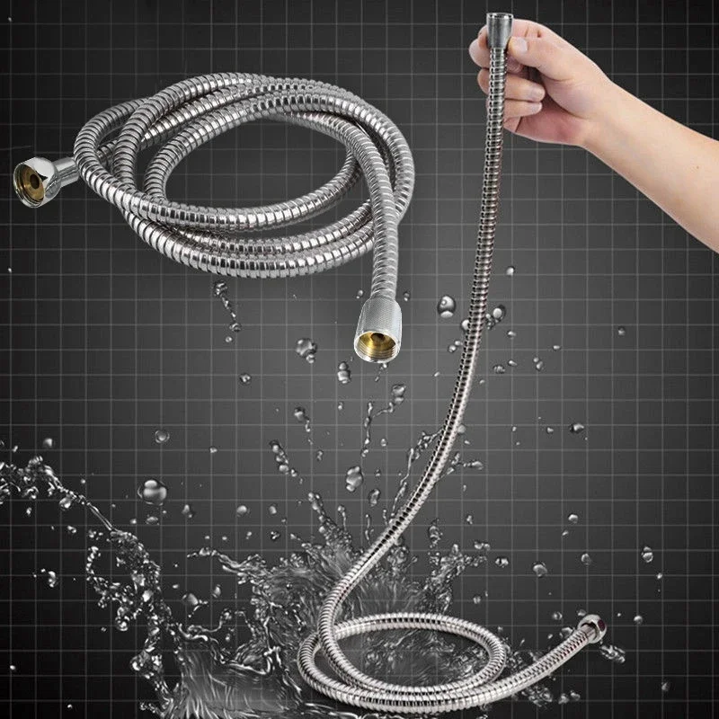 Stainless Steel Flexible Shower Hose, Water Extension, Plumbing Pipe, Pulling Tube, Bathroom Accessories, Long