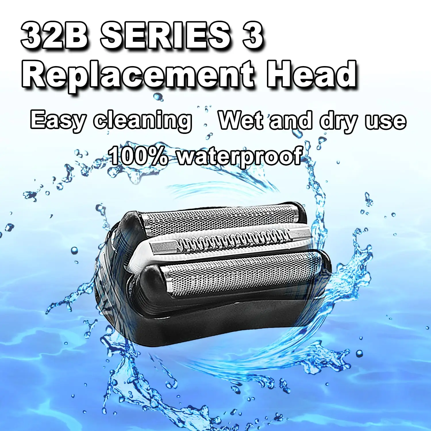 Replacement head 32B 32S for Braun Foil Shaver 3000s 3010s 3020s 3030s 3040s 3050cc 3070cc 3080s 3090cc 320 330 340 350cc