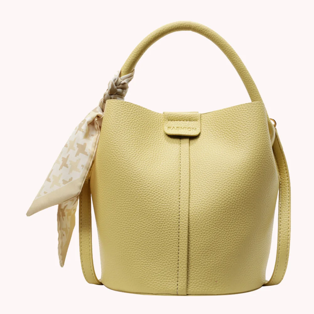 

Сумка-ведро из искусственной кожи для женщин с внутренним карманом, сумки на плечо, кошельки, сумка с верхней ручкой для работы и ежедневного использования