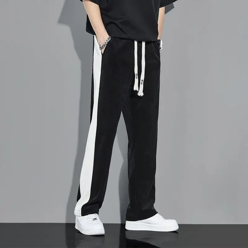 Pantalones casuales holgados con bolsillos para hombre, pantalones largos de talla grande, estilo coreano, Harajuku, moda clásica, ajuste Regular, Y2k