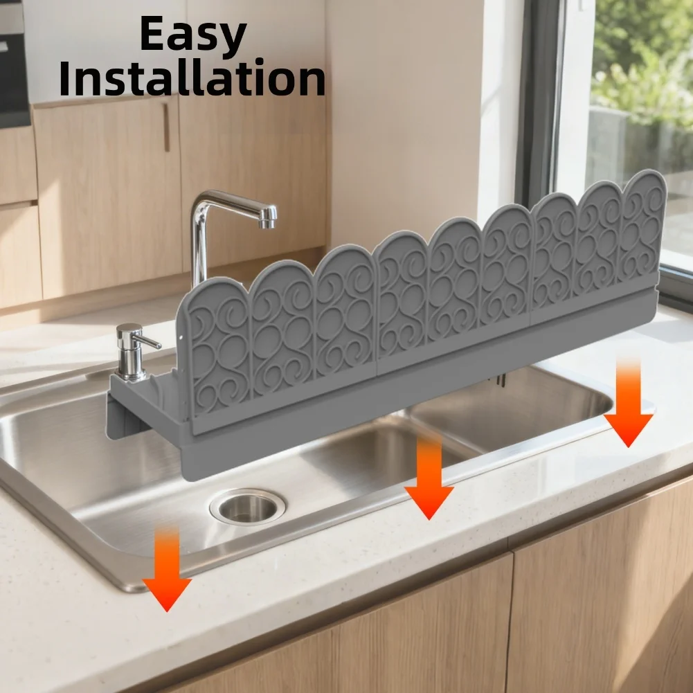 Sink Edge Protector For Kitchen Sink Silicone Sink Splash Guard Kitchen Faucet  Sink Protector Absorbent Mat Kitchen Accessories