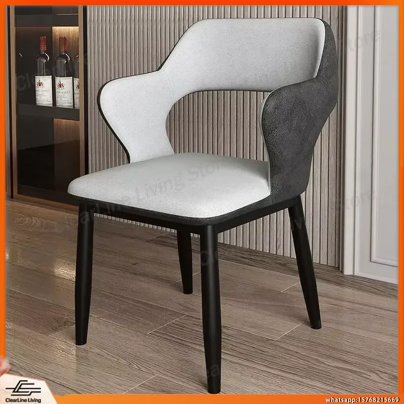 Modern Minimalist PU Leather Dining Chair with Metal Legs for Home Restaurant Kitchen Dining Room Living Room Lounge Office