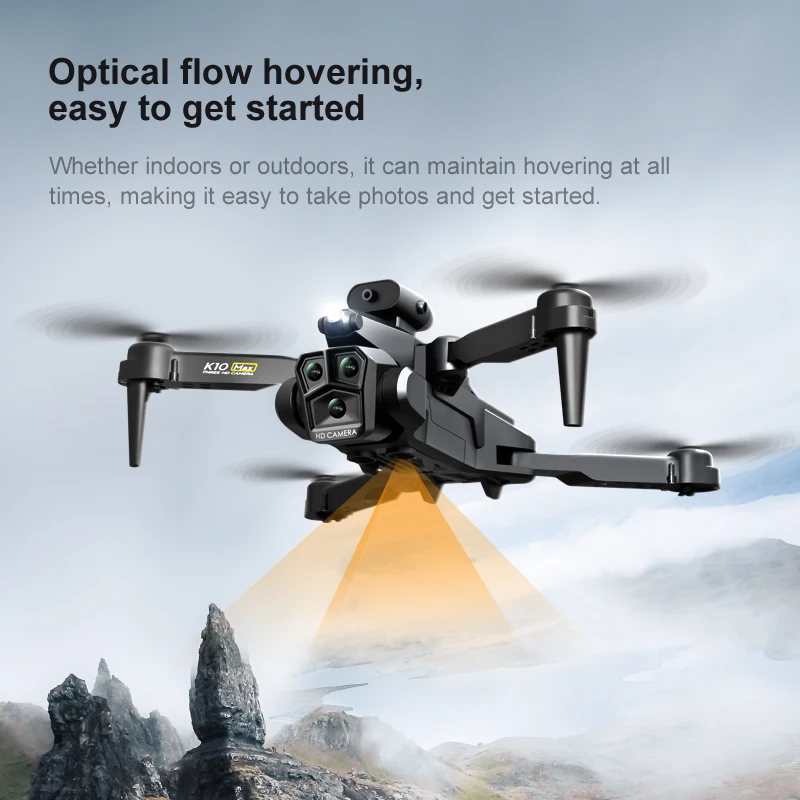 K10MAX telecomando Mini Drone 4K tre angolo della fotocamera localizzazione del flusso ottico Quadcopter a quattro vie per evitare gli ostacoli