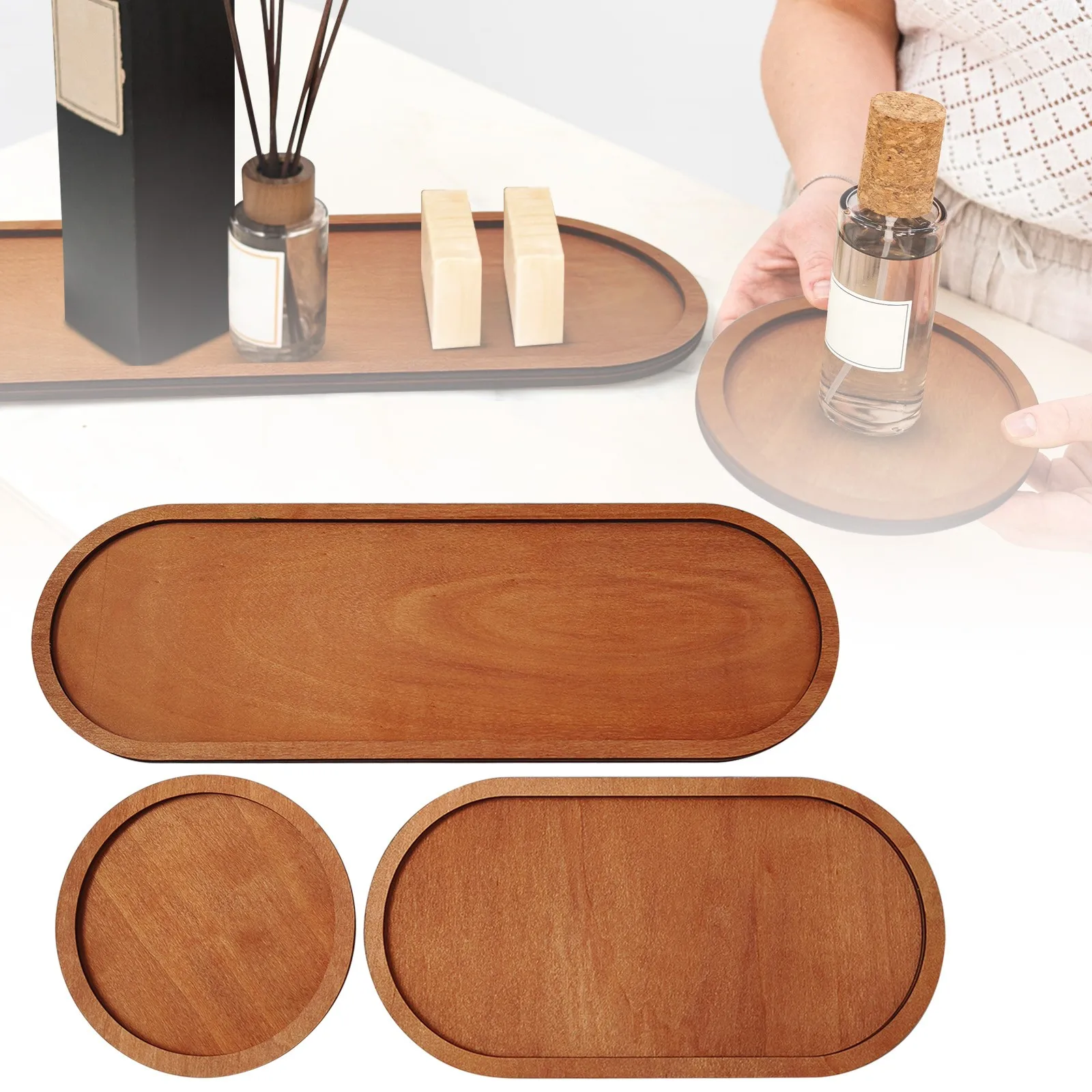 Solid Wooden Tray Meal Inventory Heart Plate Rectangular Walnut Color Dessert Fruit Plate Fruit Dish