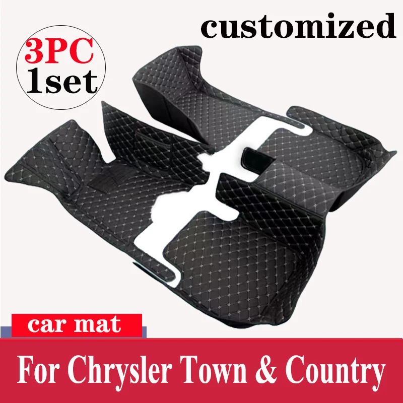 Car Floor Mat For Chrysler Town & Country 7 Seat 2013~2016 Waterproof Protection Pad Carro Rear Trunk Floor Mat Car Accessories