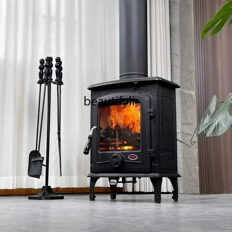 

yj32 European cast iron real fire fireplace heating furnace fire bed and breakfast vertical cast iron small fireplace series