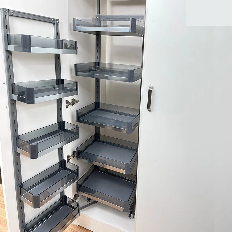 

Slim Metal Kitchen Drawer Metal Box Functional Kitchen Tall Unit Pantry Organizer Soft Close Tandom Storage Basket Plane Type