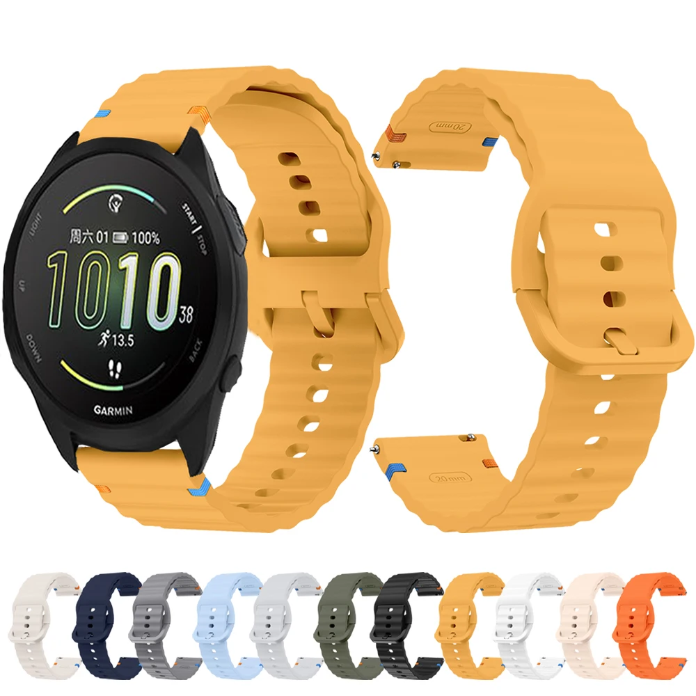 Cinturino universale da 20 mm per Garmin Forerunner 165/158/168/245/645 Bracciale con fibbia classica per cinturino attivo Garmin Vivoactive