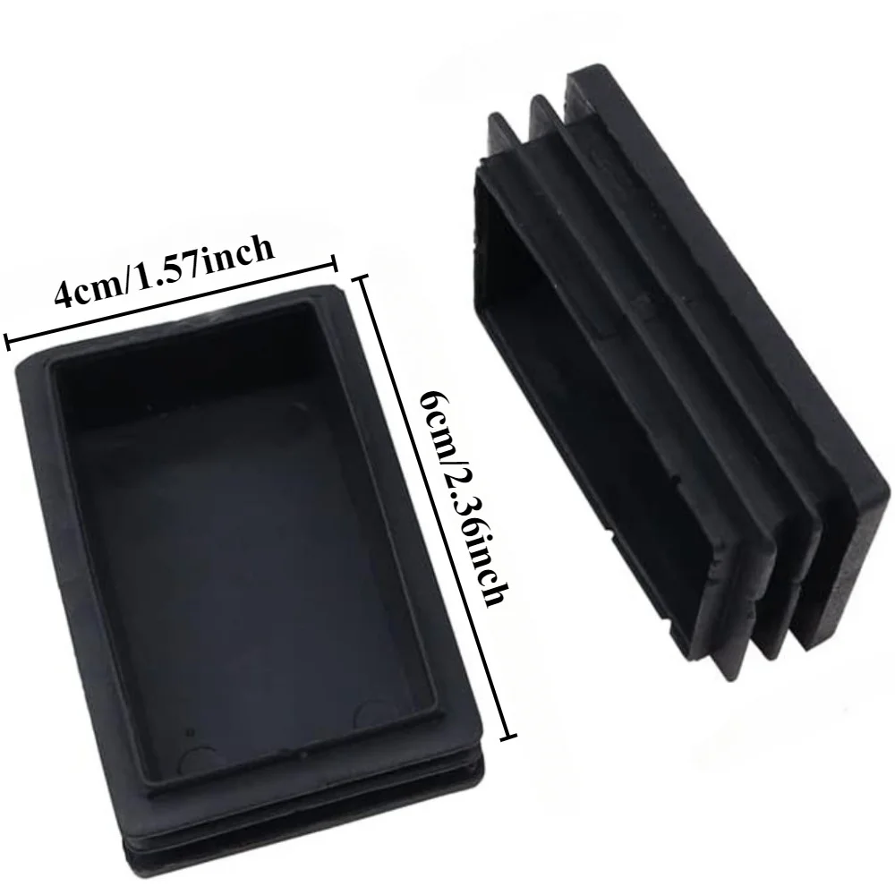 40*60mm 長方形パイププラグ PE プラスチックプラグ スクエアフットプラグ 長方形パイププラグ ゴムプラグ スクエアカバーに適しています 16個