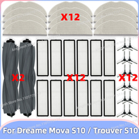 Fit For ( Dreame Mova S10 / Trouver S10 / Mova S10 Plus / Trouver S10 Plus ) Parts Main Roller Side Brush Hepa Filter Mop Cloth